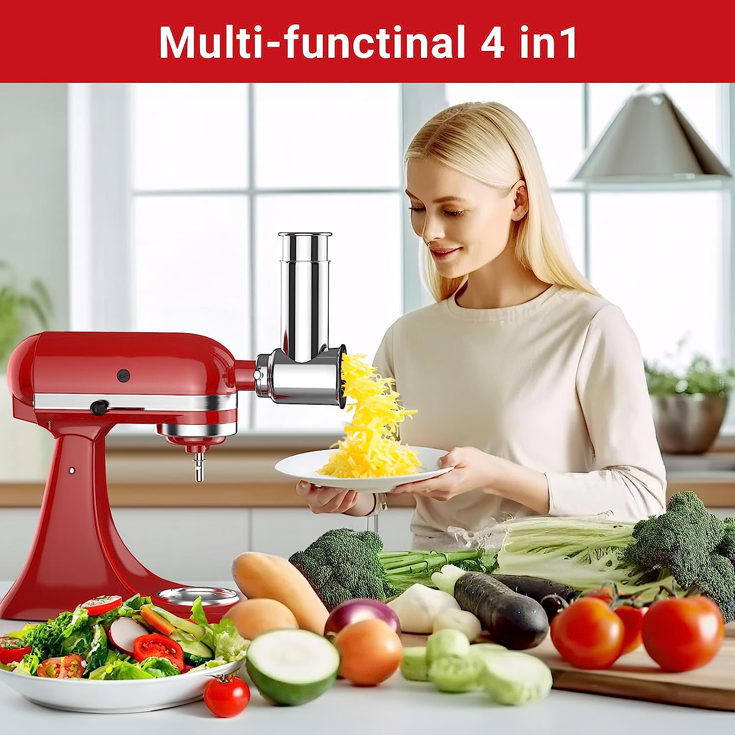 Meat Grinder Attachment - 2023 New Slicer/Shredder Attachment for KitchenAid