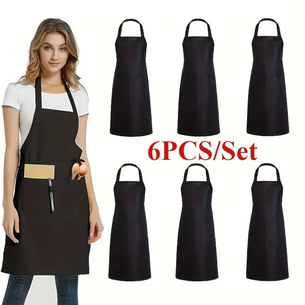 Kitchen Appliances Hobart - 6PCS Fashionable High-end Black Large Pocket