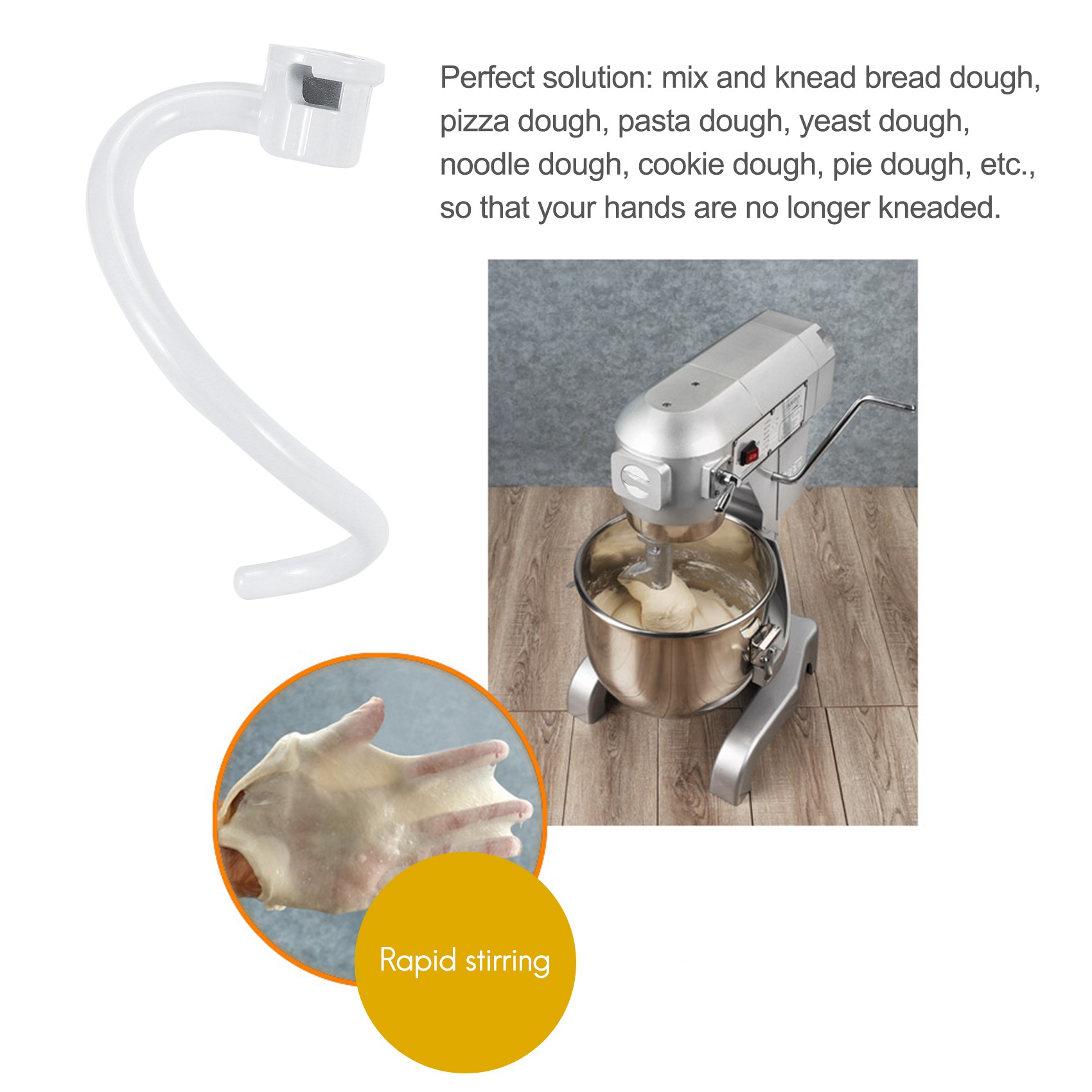 Kitchenaid Mixer Pro 600 - StirrerSpiral Dough Hook Replacement for Kitchen
