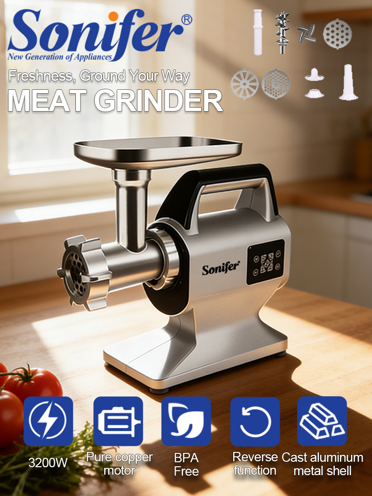 Meat Grinder Attachment - Meat Grinder Sonifer SF-5036 3200W Electric