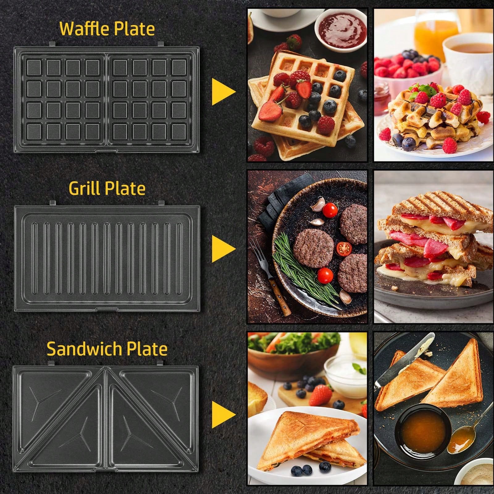 3-In-1 Sandwich Waffle Maker 7 - đánh giá và giá Sandwich Press Grill