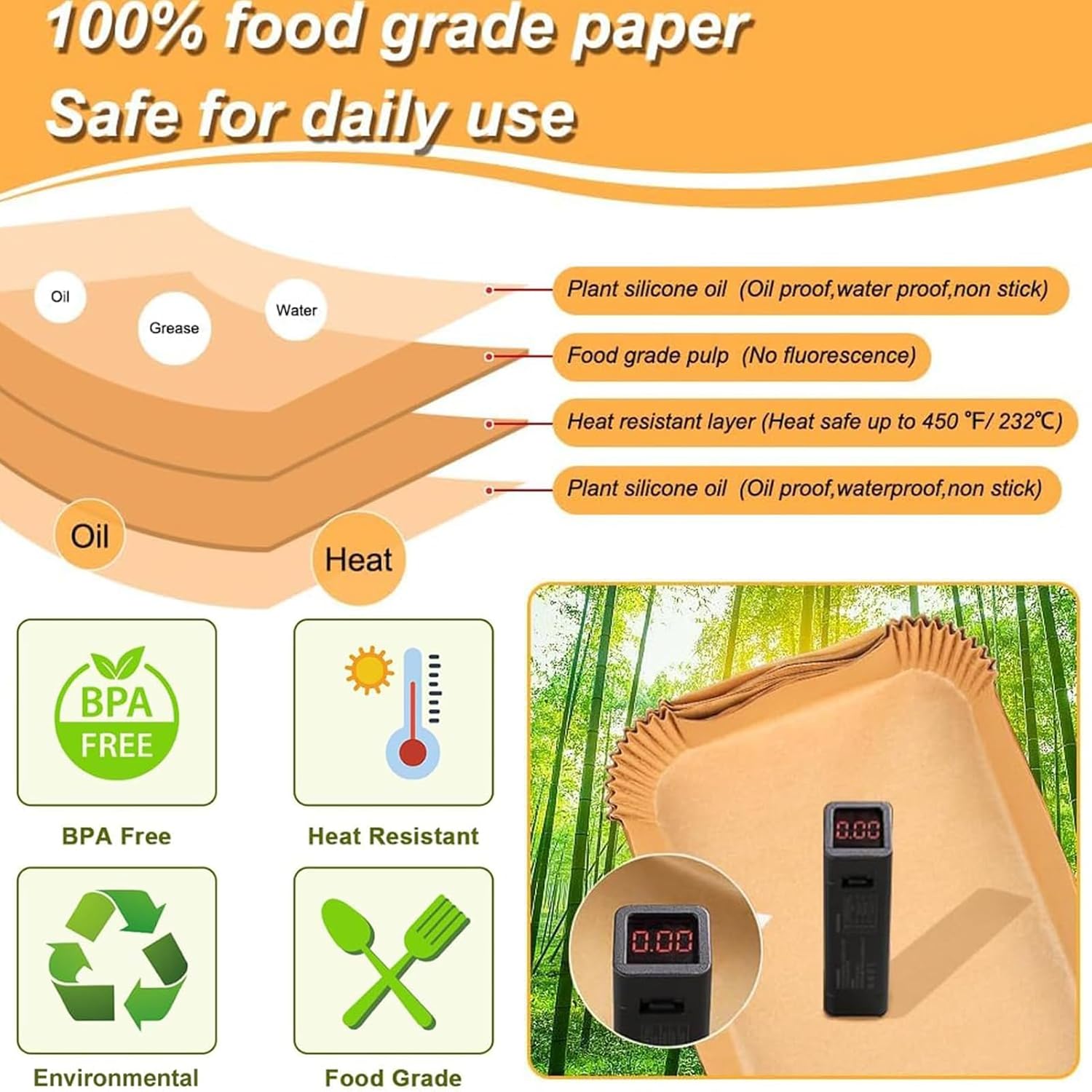 Air Fryer Baking Paper Parchme - đánh giá và giá Air Fryer 5L Digital