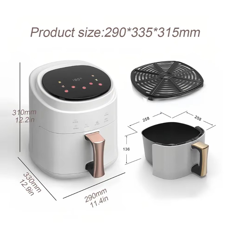 2800W 5L 6L 8L Digital Control - đánh giá và giá Air Fryer 5L Digital