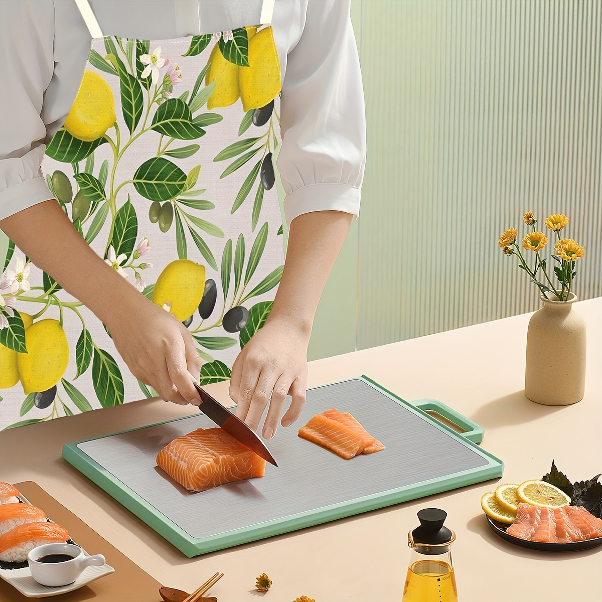 1pc Lemon and White Flower Gre - đánh giá và giá Kitchen Appliances Hobart